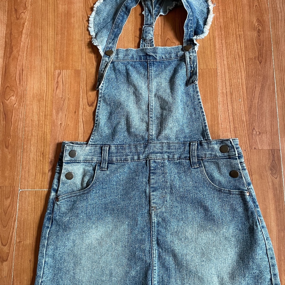Girls Denim Overall Dress